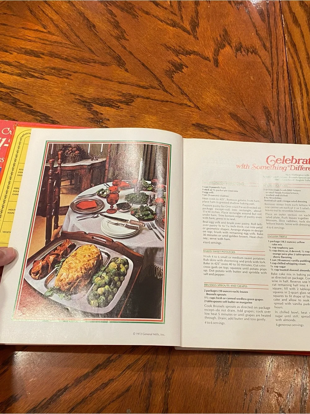 2 Betty Crocker vintage Cookbooks - Red Cover with Multicolor Food Wheel